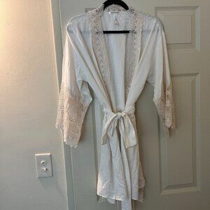 BHLDN Flora Nikrooz Lace Satin Kimono Robe